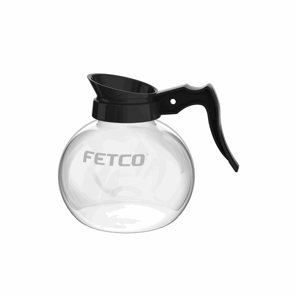 Fetco D068 - 1.9 Liter / 0.5 Gallon Glass Carafe, Black Handle - New in Box